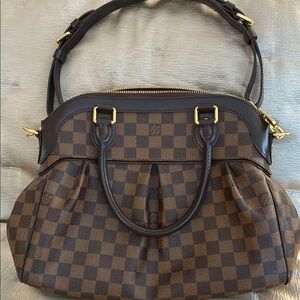 Designer Louis Vuitton Signature Checkered Brown Handbag